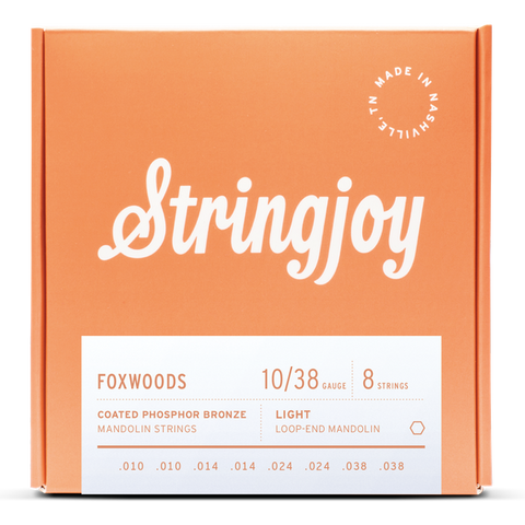 Stringjoy FW1038 Foxwoods Coated Mandolin String Set Phosphor Bronze 10-38