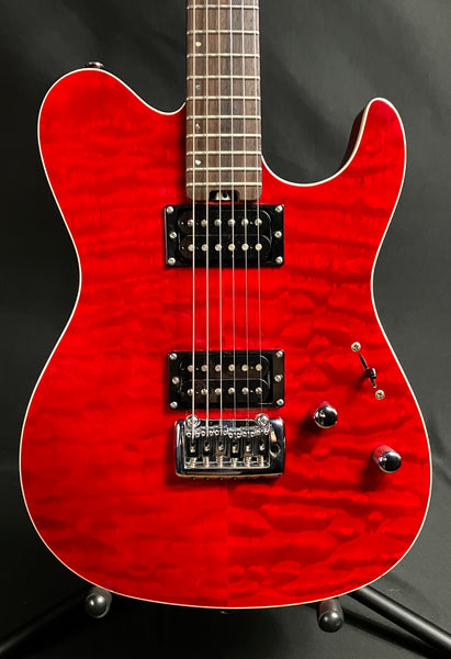 Grassroots Throbber Tele-Style Electric Guitar Quilted Trans Red Finish