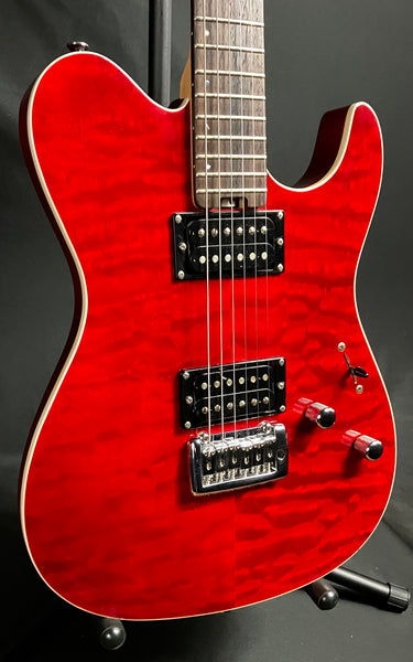 Grassroots Throbber Tele-Style Electric Guitar Quilted Trans Red Finish