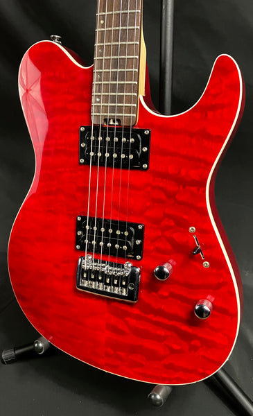 Grassroots Throbber Tele-Style Electric Guitar Quilted Trans Red Finish