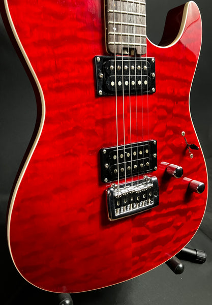 Grassroots Throbber Tele-Style Electric Guitar Quilted Trans Red Finish