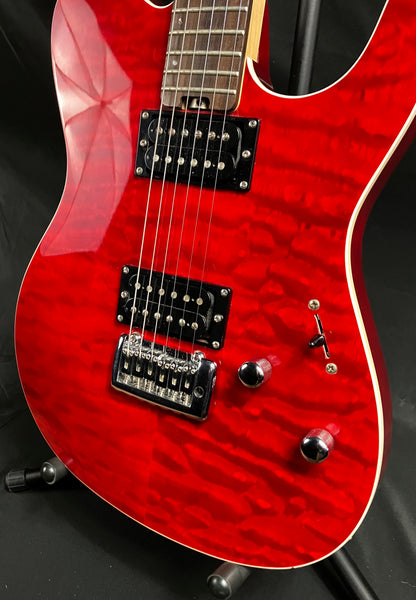 Grassroots Throbber Tele-Style Electric Guitar Quilted Trans Red Finish