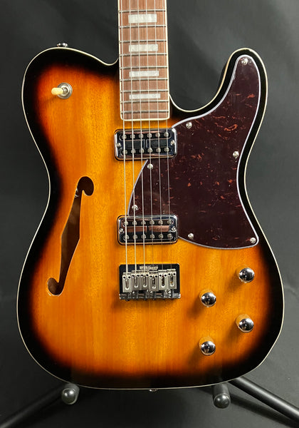 Vintage VRD850TS REVO Series 'Midline' Semi-Hollow Electric Guitar Tobacco Sunburst Finish