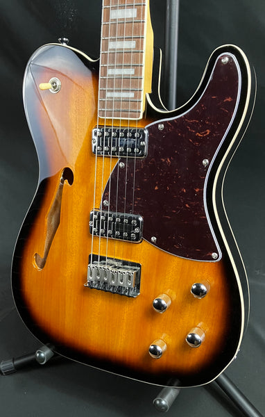 Vintage VRD850TS REVO Series 'Midline' Semi-Hollow Electric Guitar Tobacco Sunburst Finish