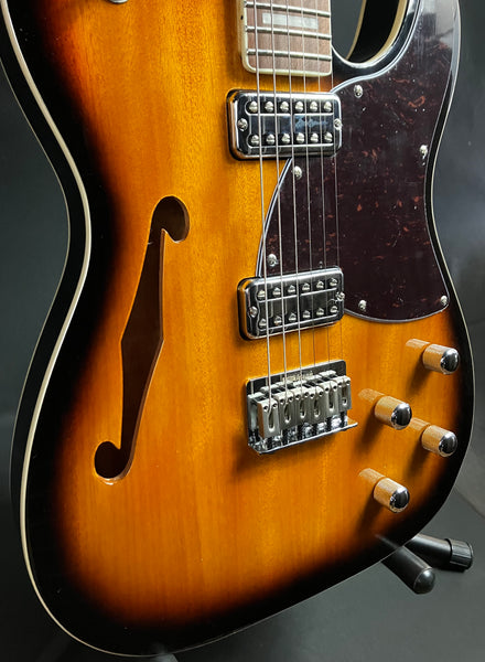 Vintage VRD850TS REVO Series 'Midline' Semi-Hollow Electric Guitar Tobacco Sunburst Finish