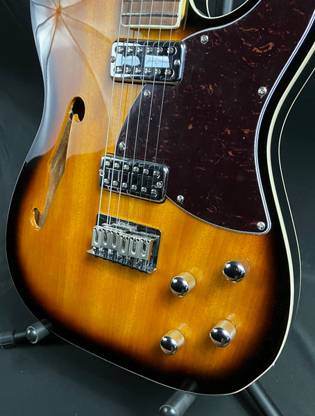 Vintage VRD850TS REVO Series 'Midline' Semi-Hollow Electric Guitar Tobacco Sunburst Finish