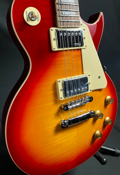 Vintage V100CS Reissued Series Electric Guitar Flamed Cherry Sunburst Finish