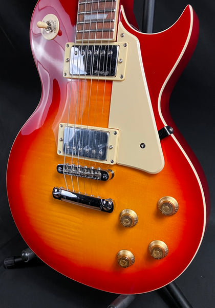 Vintage V100CS Reissued Series Electric Guitar Flamed Cherry Sunburst Finish