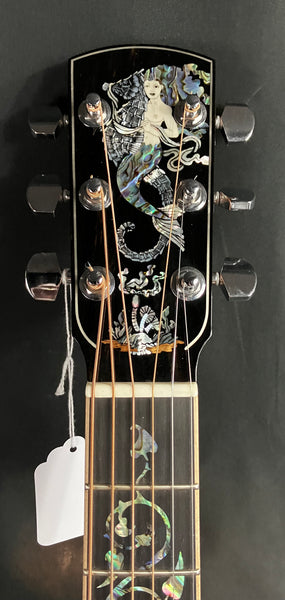 Larrivee LV-10 Mahogany Custom Dreadnought Cutaway Acoustic Guitar Gloss Natural w/ Mermaid Inlay