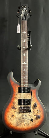 PRS SE Custom 24-08 "Exotic" Poplar Burl Electric Guitar Charcoal Cherry Midnight Burst (714)