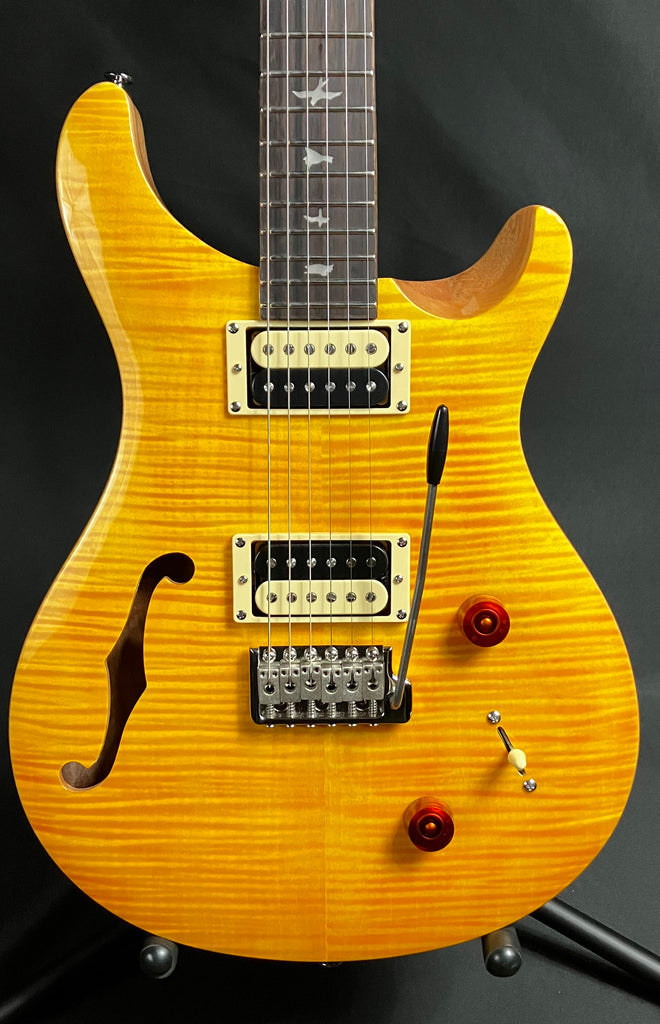 Paul Reed Smith PRS SE Custom 22 Semi-Hollow Electric Guitar Santana Yellow  w/ Gig Bag