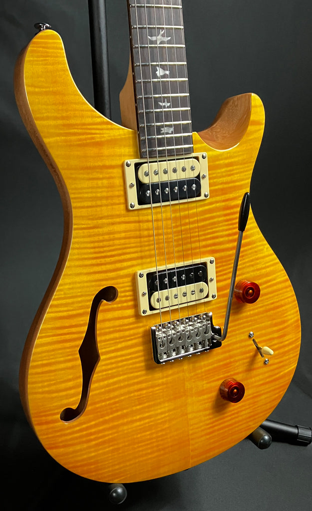 Paul Reed Smith PRS SE Custom 22 Semi-Hollow Electric Guitar Santana Yellow  w/ Gig Bag