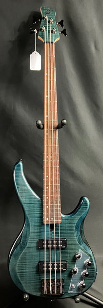 Yamaha TRBX604FM 4-String Bass Guitar Flamed Maple Indigo Blue Finish