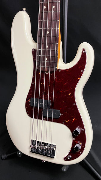 Fender American Professional II Precision Bass V 5-String Bass Guitar Olympic White w/ OHSC