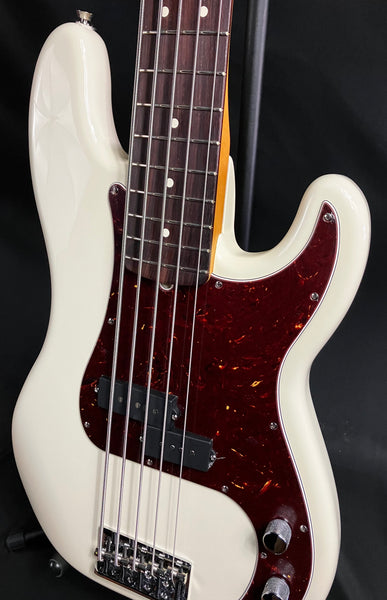 Fender American Professional II Precision Bass V 5-String Bass Guitar Olympic White w/ OHSC