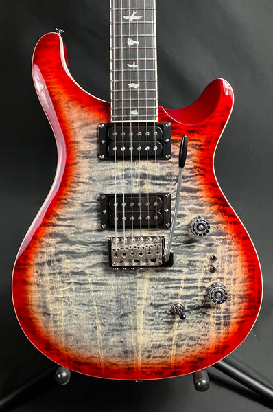 PRS SE Custom 24-08 Quilt Top Electric Guitar Charcoal Cherry Burst w/ Gig Bag