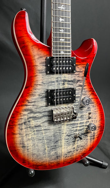 PRS SE Custom 24-08 Quilt Top Electric Guitar Charcoal Cherry Burst w/ Gig Bag