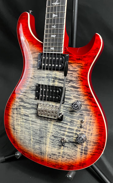 PRS SE Custom 24-08 Quilt Top Electric Guitar Charcoal Cherry Burst w/ Gig Bag