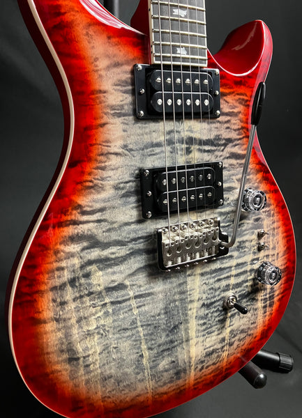 PRS SE Custom 24-08 Quilt Top Electric Guitar Charcoal Cherry Burst w/ Gig Bag