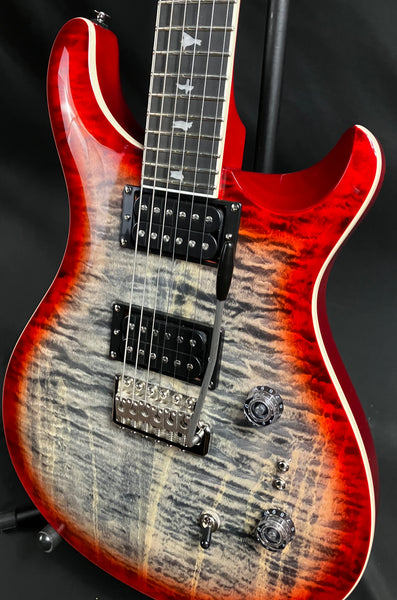 PRS SE Custom 24-08 Quilt Top Electric Guitar Charcoal Cherry Burst w/ Gig Bag