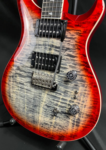 PRS SE Custom 24-08 Quilt Top Electric Guitar Charcoal Cherry Burst w/ Gig Bag