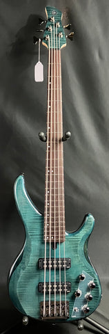 Yamaha TRBX605FM 5-String Bass Guitar Flamed Indigo Blue Finish