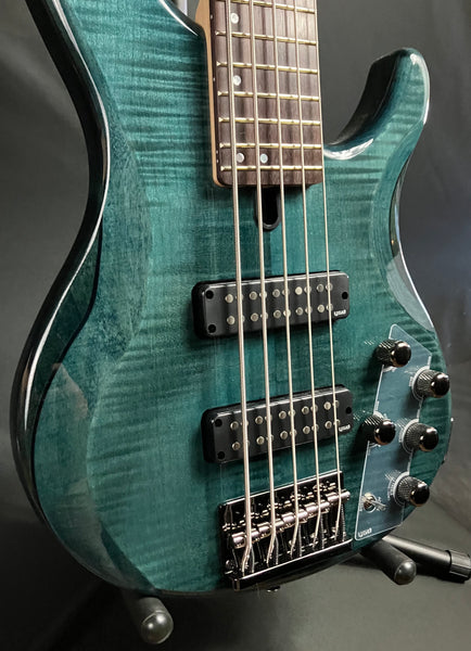 Yamaha TRBX605FM 5-String Bass Guitar Flamed Indigo Blue Finish