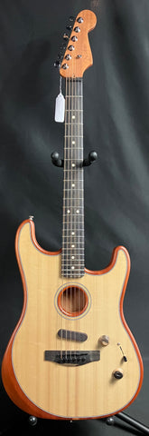 Fender American Acoustasonic Stratocaster Acoustic-Electric Guitar Transparent Sonic Blue