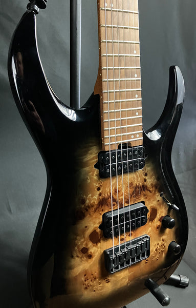 Jackson Pro Misha Mansoor HT7P Juggernaut 7-String Electric Guitar Black Burst Burl