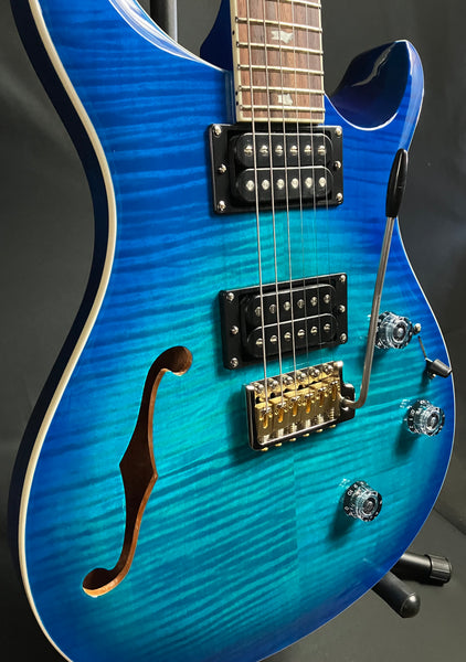 PRS SE Custom 24 Semi-Hollow Piezo Electric Guitar Lake Blue w/ Gig Bag (411)