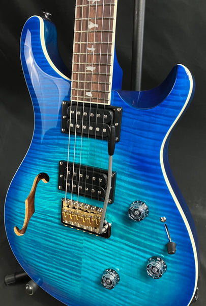 PRS SE Custom 24 Semi-Hollow Piezo Electric Guitar Lake Blue w/ Gig Bag (411)