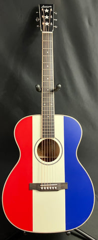 Larrivee Custom OM-40 "American" Orchestra Acoustic Guitar Red, White, and Blue w/ Case