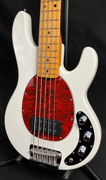 Sterling RAY25CA StingRay Classic 5-String Bass Guitar Olympic White Finish