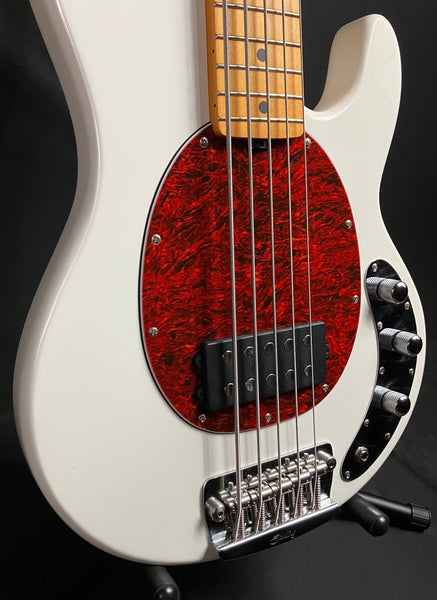 Sterling RAY25CA StingRay Classic 5-String Bass Guitar Olympic White Finish