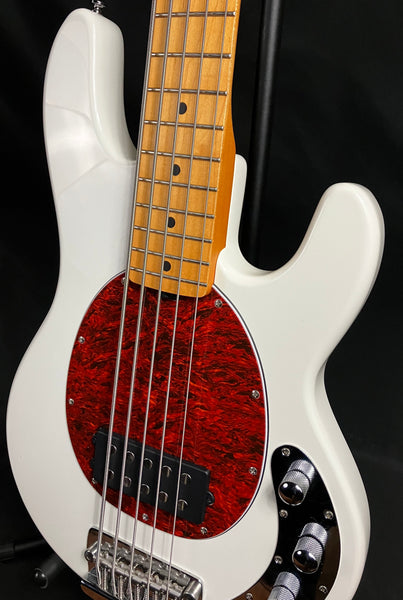 Sterling RAY25CA StingRay Classic 5-String Bass Guitar Olympic White Finish