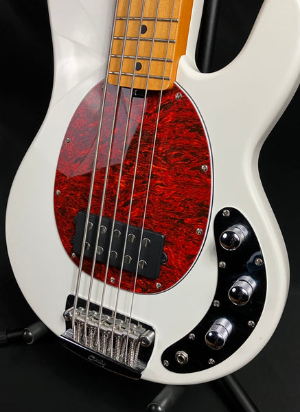 Sterling RAY25CA StingRay Classic 5-String Bass Guitar Olympic White Finish