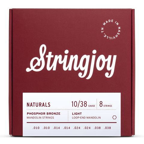 Stringjoy NB1038 Naturals Mandolin String Set Phosphor Bronze 10-38