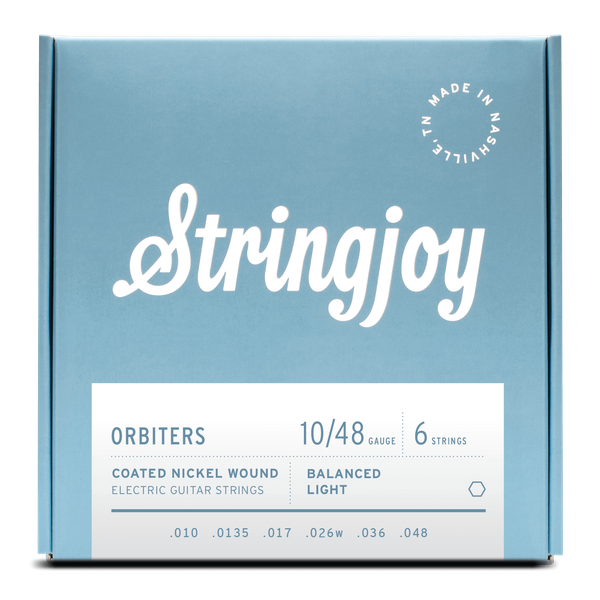 Stringjoy OR1048 Orbiters Coated Balanced Electric Guitar String Set 10-48